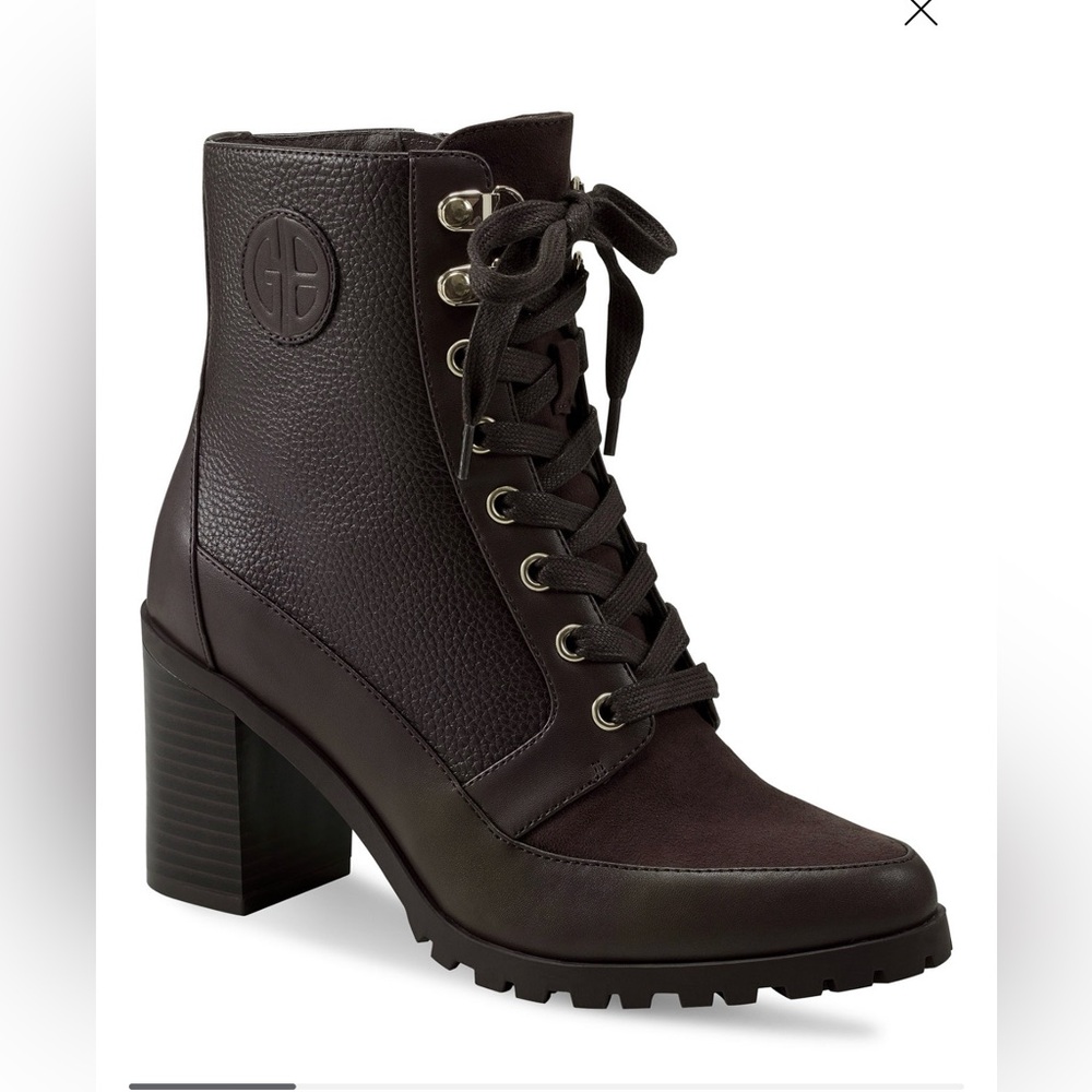GIANI BERNINI BROWN LACE UP BOOTIES